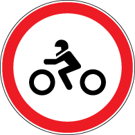 3.5.1 "Circulaţie interzisă motocicletelor".